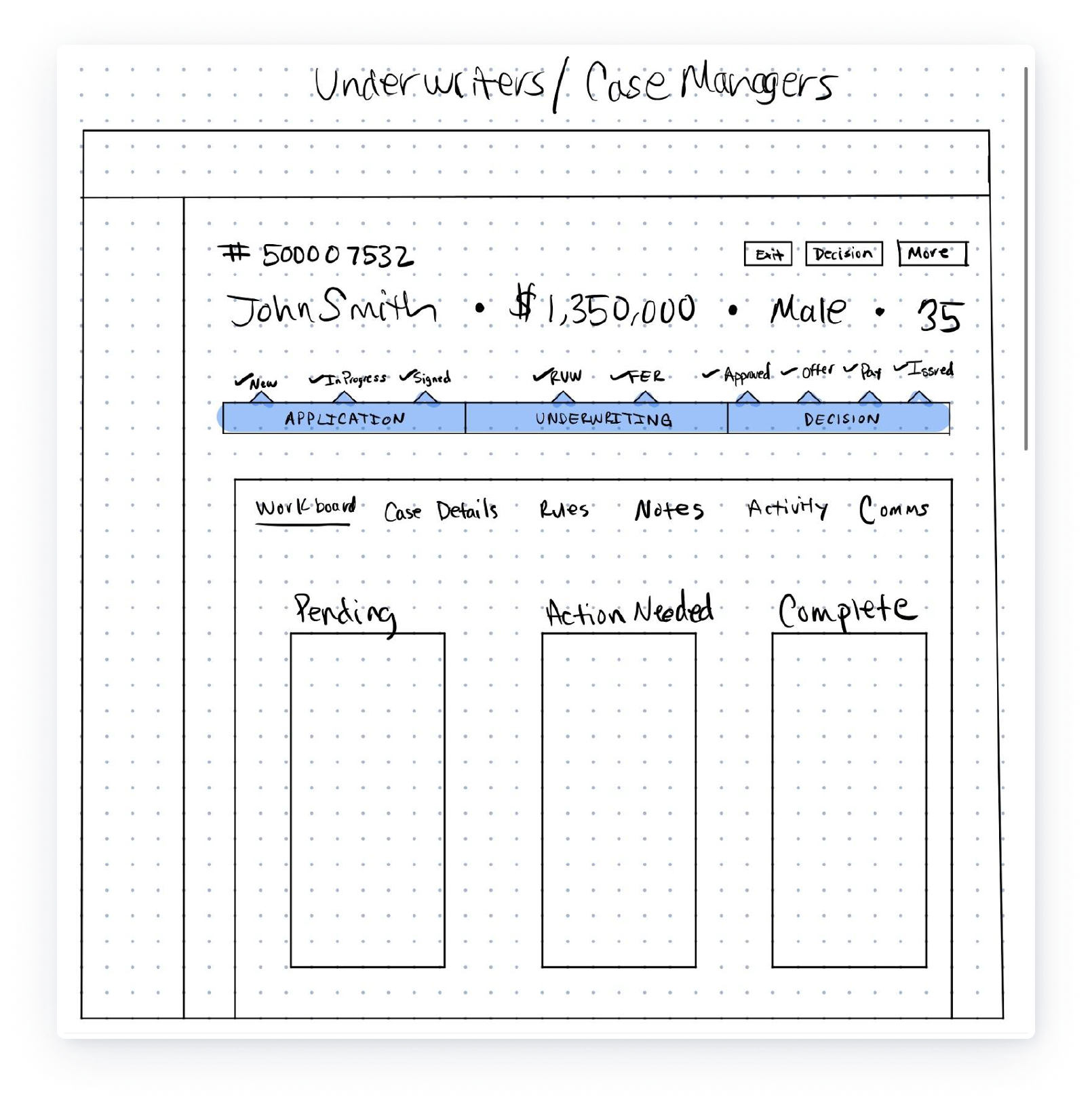 Low fidelity wireframe 1