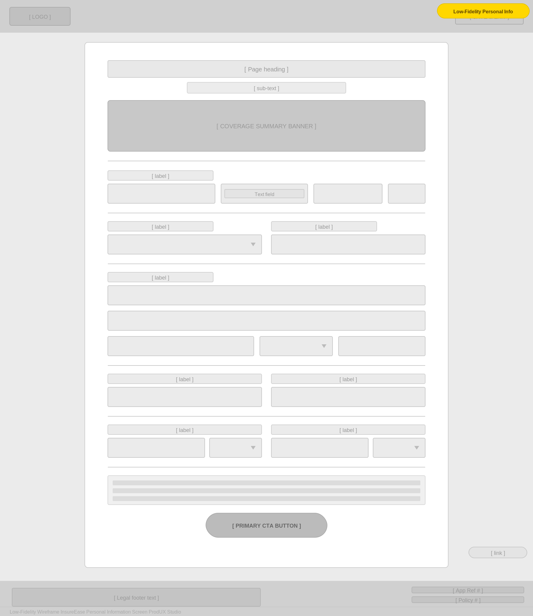 Low fidelity wireframe 1