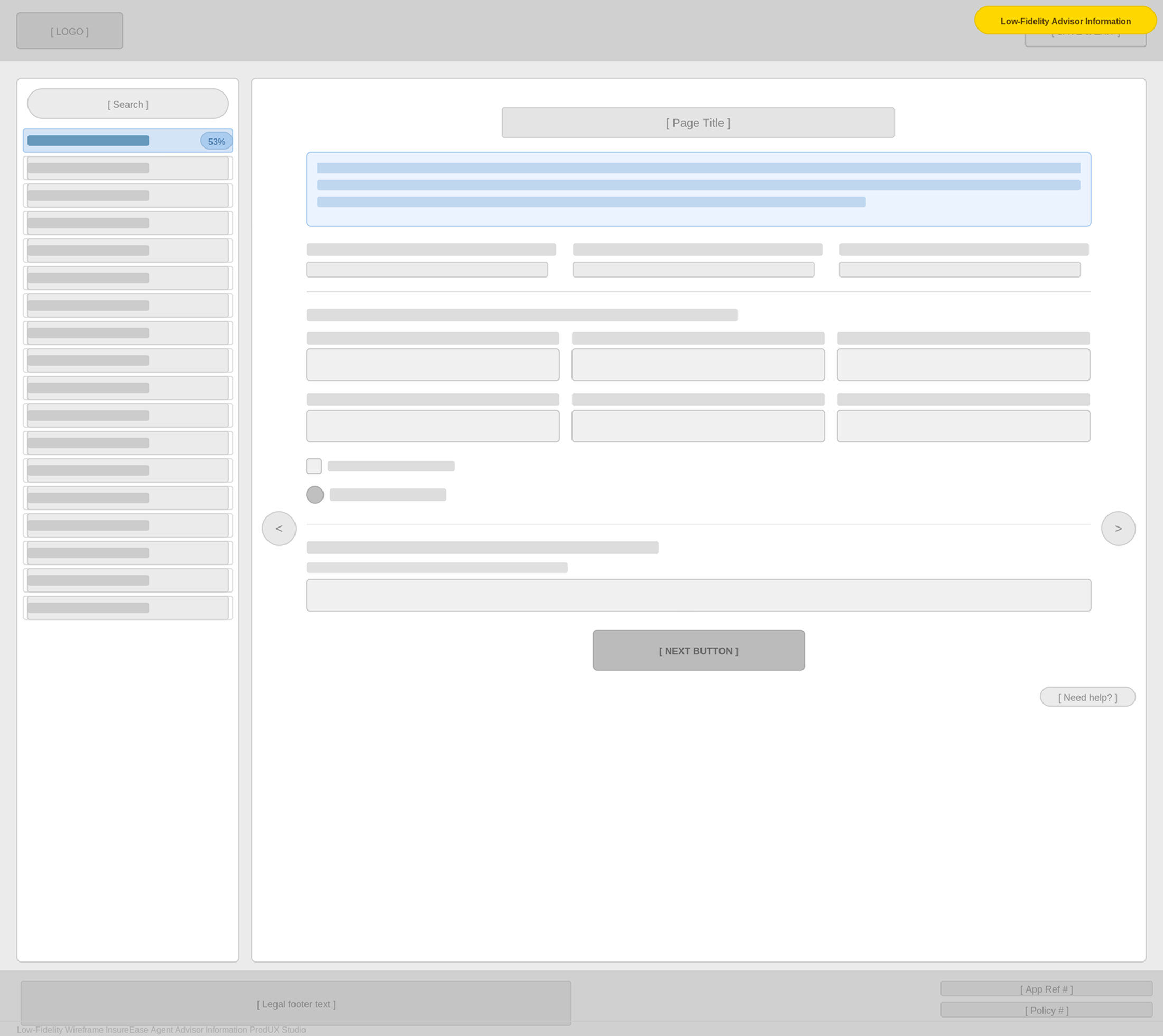 Low fidelity wireframe 1