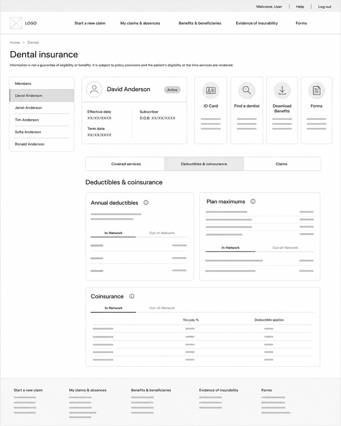 Low fidelity wireframe 1